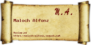Maloch Alfonz névjegykártya